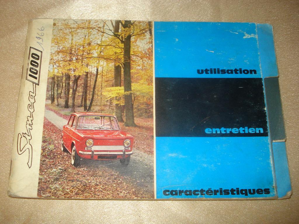 Ancienne Notice d'Utilisation et d'Entretien pour Simca 1000, Enlèvement ou Envoi