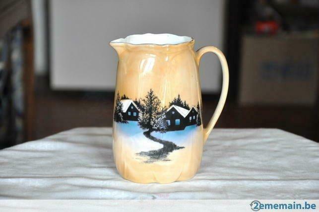 grand et ancien pot au lait porcelaine 3 maisons, Enlèvement ou Envoi