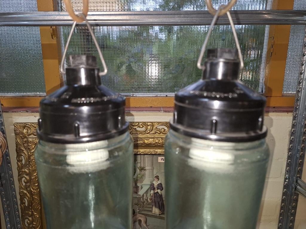 oude hanglamp bully, Huis en Inrichting, Ophalen of Verzenden, Zo goed als nieuw, Glas