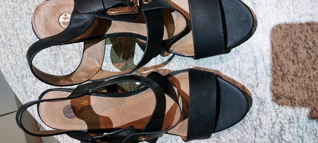 Elegante zwarte hoge sandalen La Strada mt 40, Ophalen of Verzenden, Gedragen