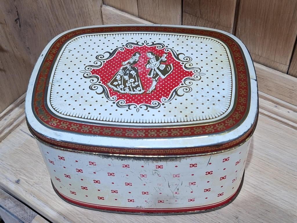 Antiek Koffie koekjes Blik Doos Bruynooghe 1 Kg Kortrijk, Enlèvement, Biscuits