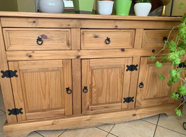 Mexicaans dressoir van massief grenen, Huis en Inrichting, Kasten | Dressoirs