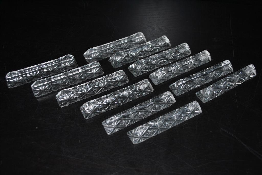 12 porte couverts en verre ou cristal tchèque motif étoilé, Ophalen of Verzenden