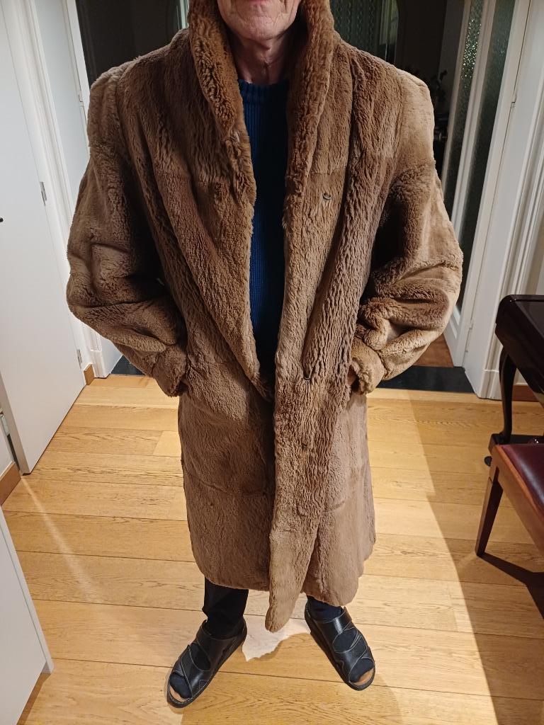 Manteau en fourrure de lapin 100 % véritable, Enlèvement ou Envoi, Porté, Taille 56/58 (XL), Brun