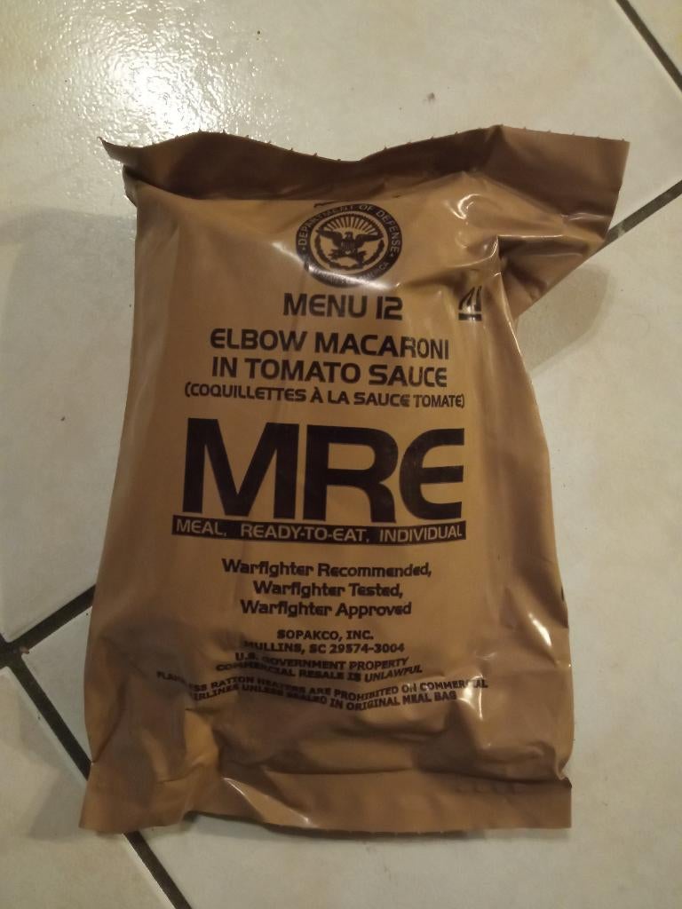 US Militaria Rantsoen MRE EPA Menu 12, Verzamelen, Verzenden, Landmacht, Overige typen