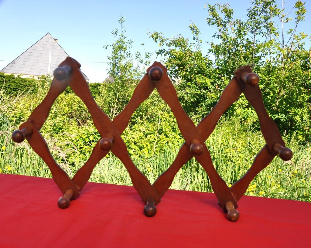 porte manteau en bois zigzag extensible, Enlèvement ou Envoi, Utilisé, Bois, Portemanteau mural