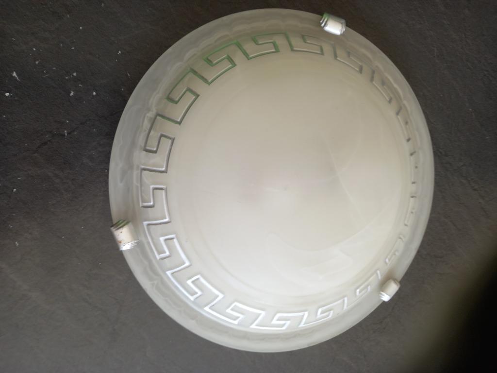 Plafondlamp in melkglas, Ophalen, Gebruikt, Glas