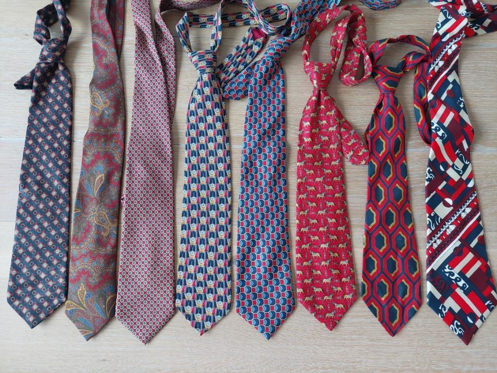 Assortiment merk stropdassen rood - diverse prints, Pierre Cardin, Ophalen of Verzenden, Met patroon, Gedragen