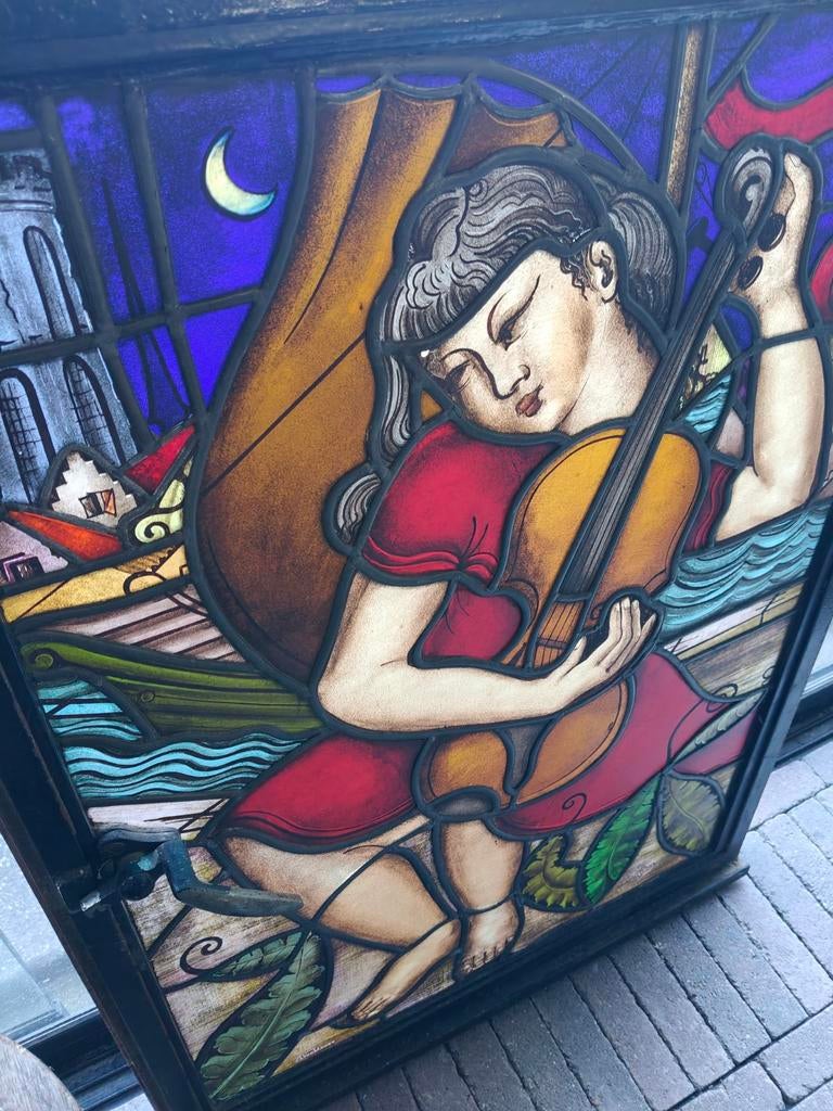 Vitrail ancien, Enlèvement, Vitrail