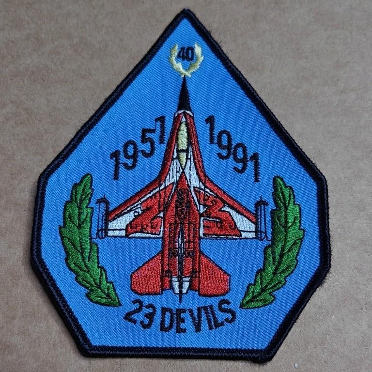 23 Devils Kleine Brogel 40 Jaar, Ophalen of Verzenden, Luchtmacht, Embleem of Badge
