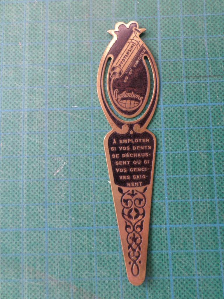 Signet publicitaire ancien en laiton - 11x3cm, Enlèvement ou Envoi, Utilisé, Publicité
