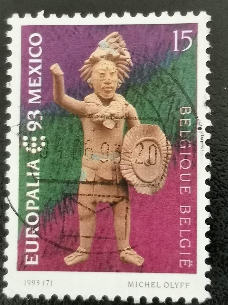Belgique 1993 - Europalia 93 - Mexique - Culture maya, Timbres & Monnaies, Timbres | Europe | Belgique, Enlèvement ou Envoi, Affranchi
