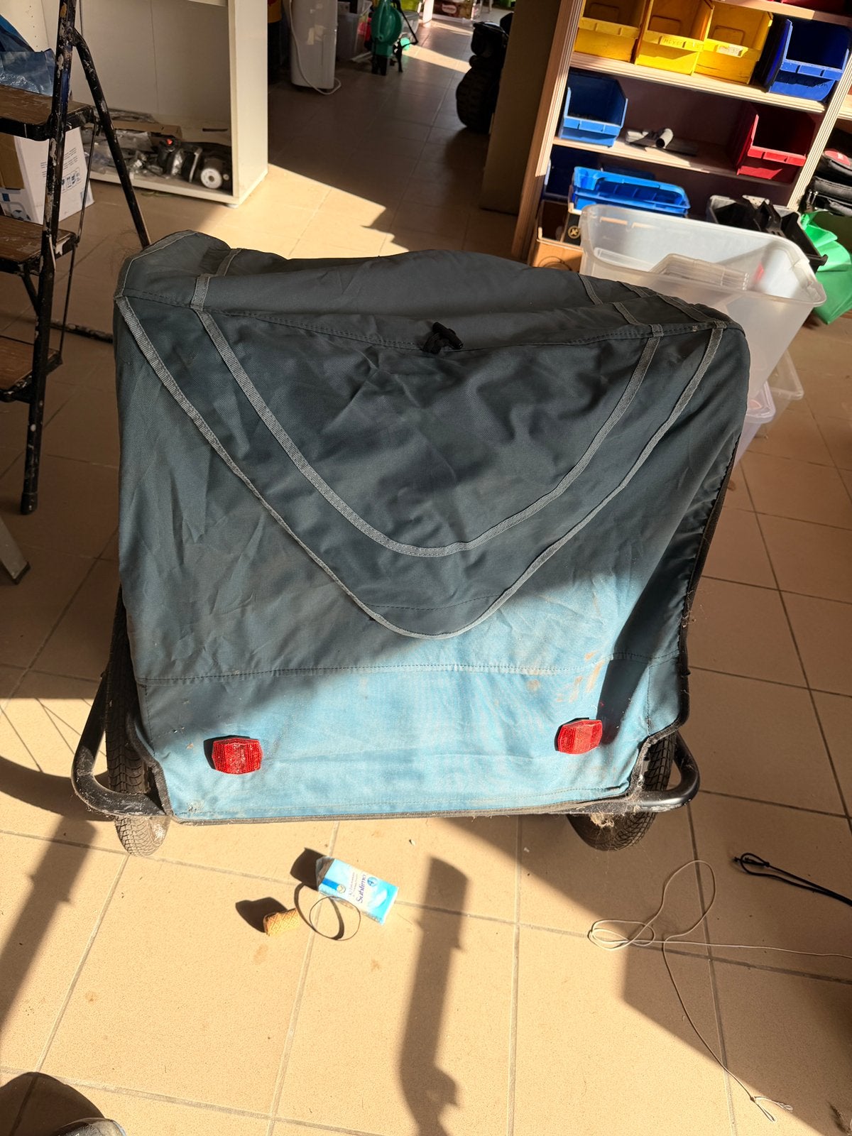 Fiets kar 2 kinderen, Ophalen, Zo goed als nieuw, Kinderkar, Opvouwbaar