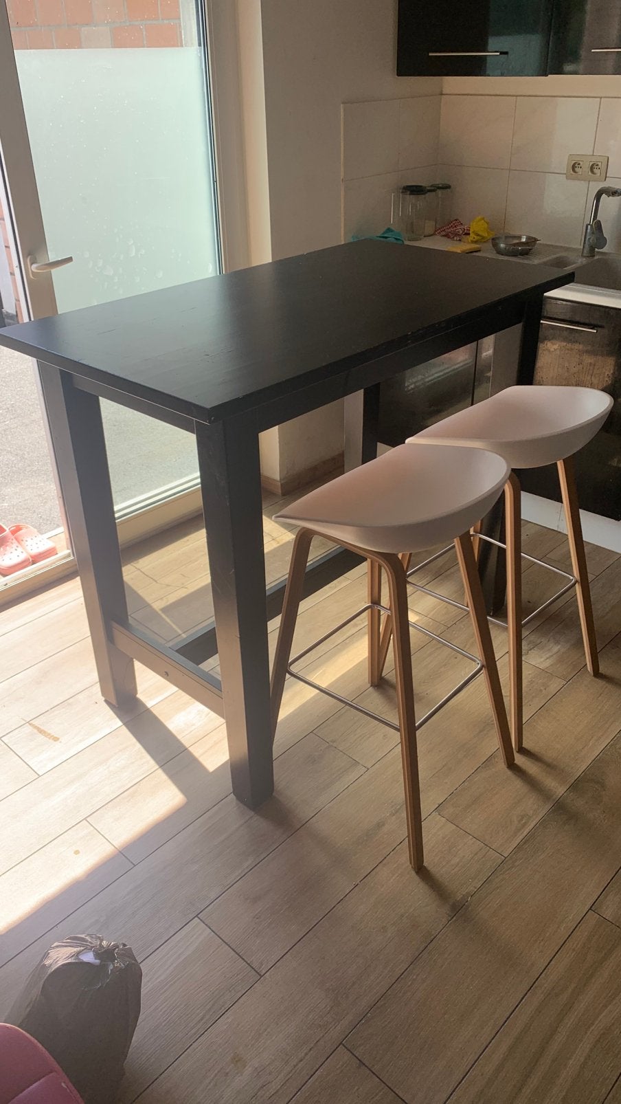 Table haute noire + 2 tabourets -Ensemble cuisine coin repas, Enlèvement, Comme neuf