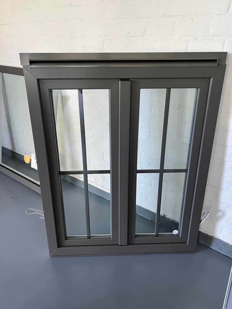 Nieuw PVC raam, dubbele vleugel met ventilatierooster, Synthétique, Enlèvement, Vitre comprise, Châssis de fenêtre