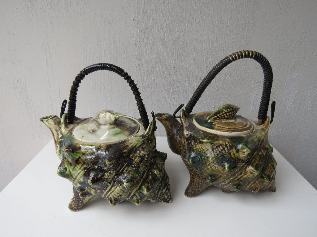 Théière en céramique, coquille, majolique, Japon, 1950-60, Enlèvement ou Envoi