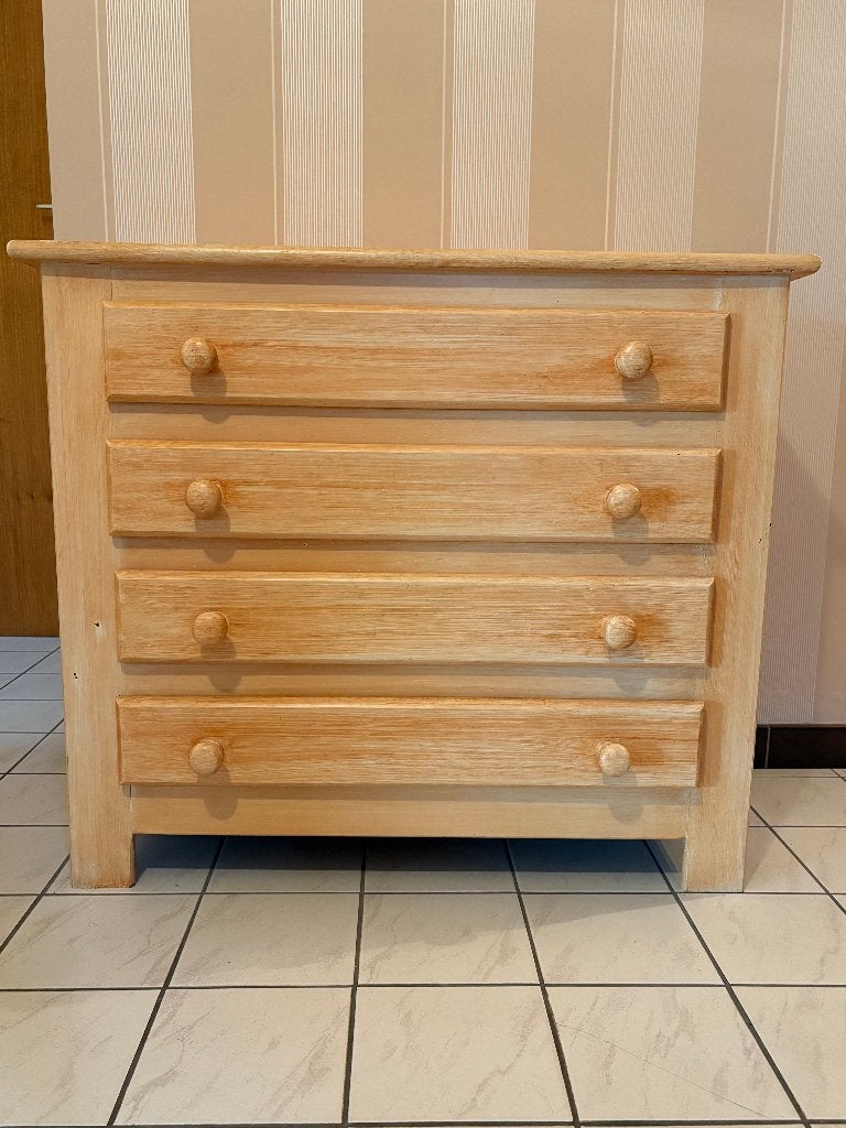 Commode en bois clair – 4 tiroirs, Maison & Meubles, 3 ou 4 tiroirs, 25 à 50 cm, Moins de 100 cm, Enlèvement