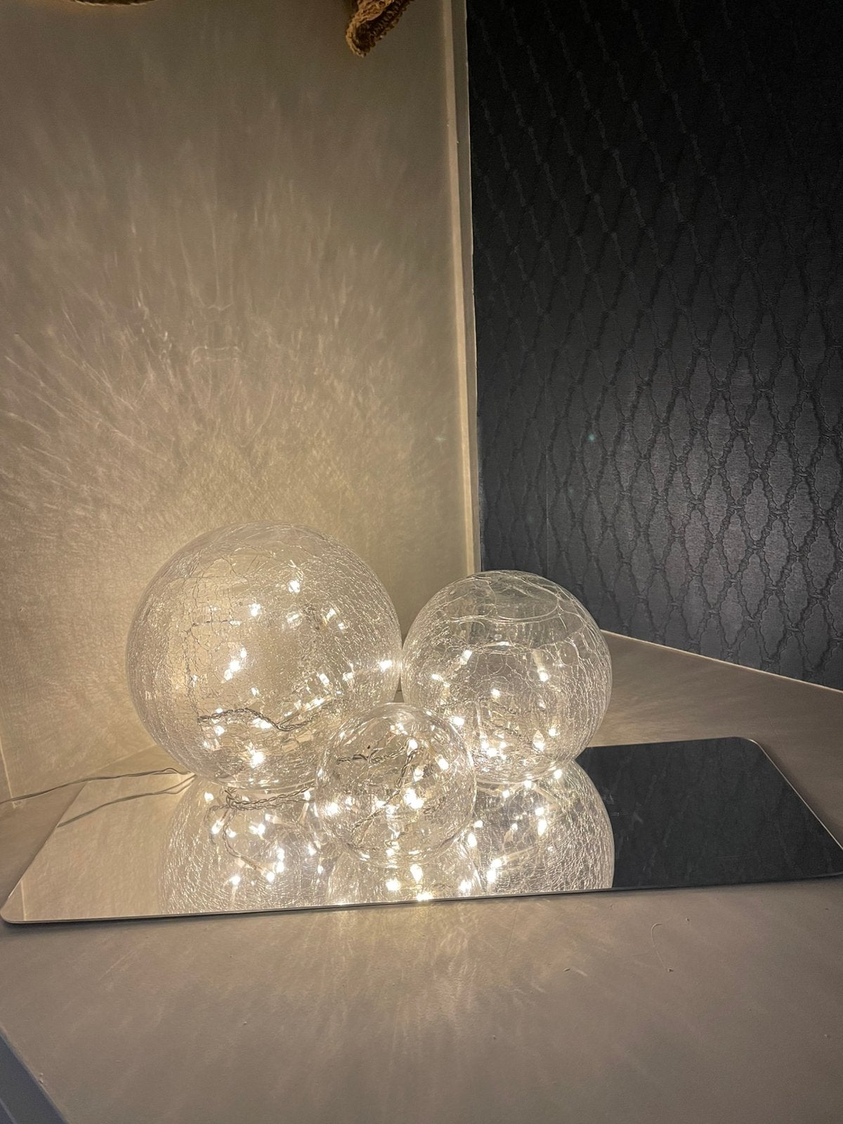 Sfeerverlichting 3 bollen glas, Ophalen, Gebruikt, Overige typen, Glas