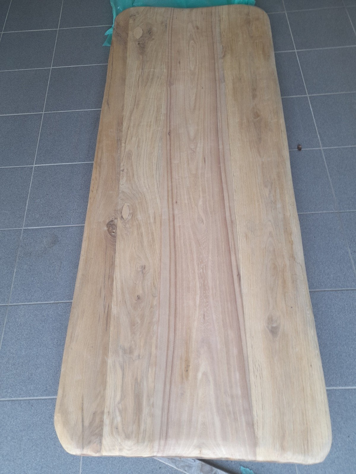 plateau de table en tronc de chêne massif. 200  78 cm (6 cm, Landelijk, industrieel, 200 cm ou plus, Utilisé, 50 à 100 cm