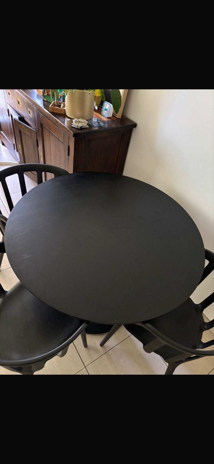Zwarte rond Tafel, Maison & Meubles, Enlèvement, Comme neuf