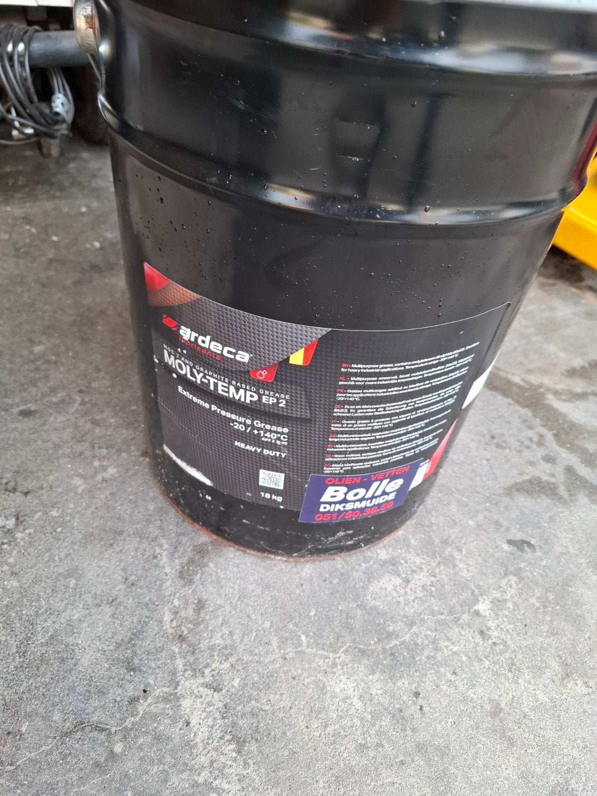 schotel vet vrachtwagen 18kg beetje uit, Ophalen