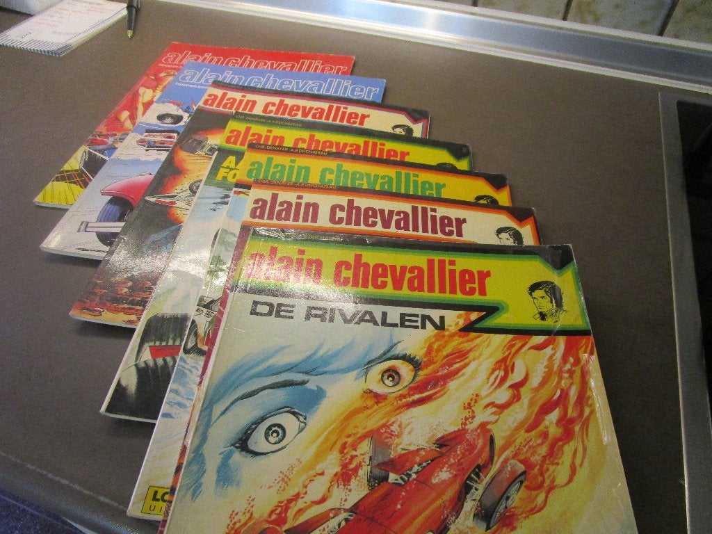 Alain Chevalier - 7 strips uit de 2de reeks - 1e druk, Gelezen, Denayer / Duchateau, Ophalen of Verzenden, Meerdere stripboeken