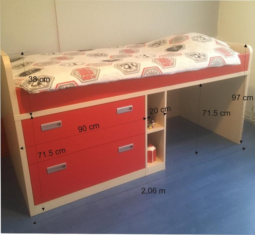 kinderbed, Ophalen, Gebruikt, 180 cm of meer, 85 tot 100 cm