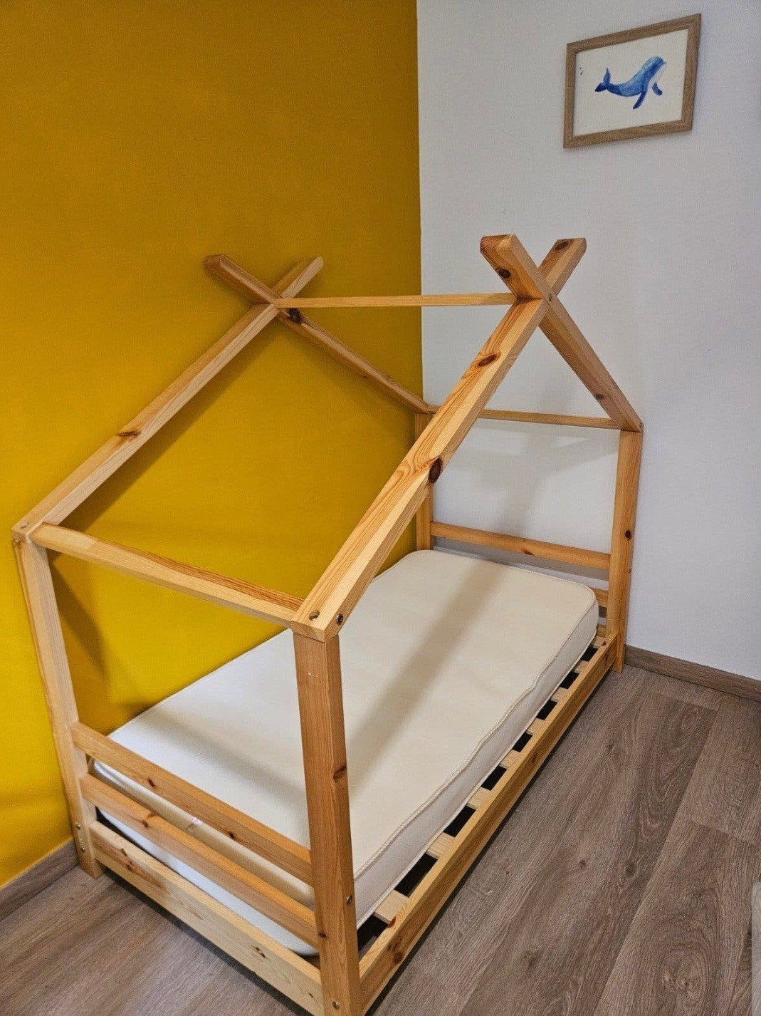 lit cabane enfant, Sommier à lattes, 70 à 85 cm, Comme neuf, Enlèvement