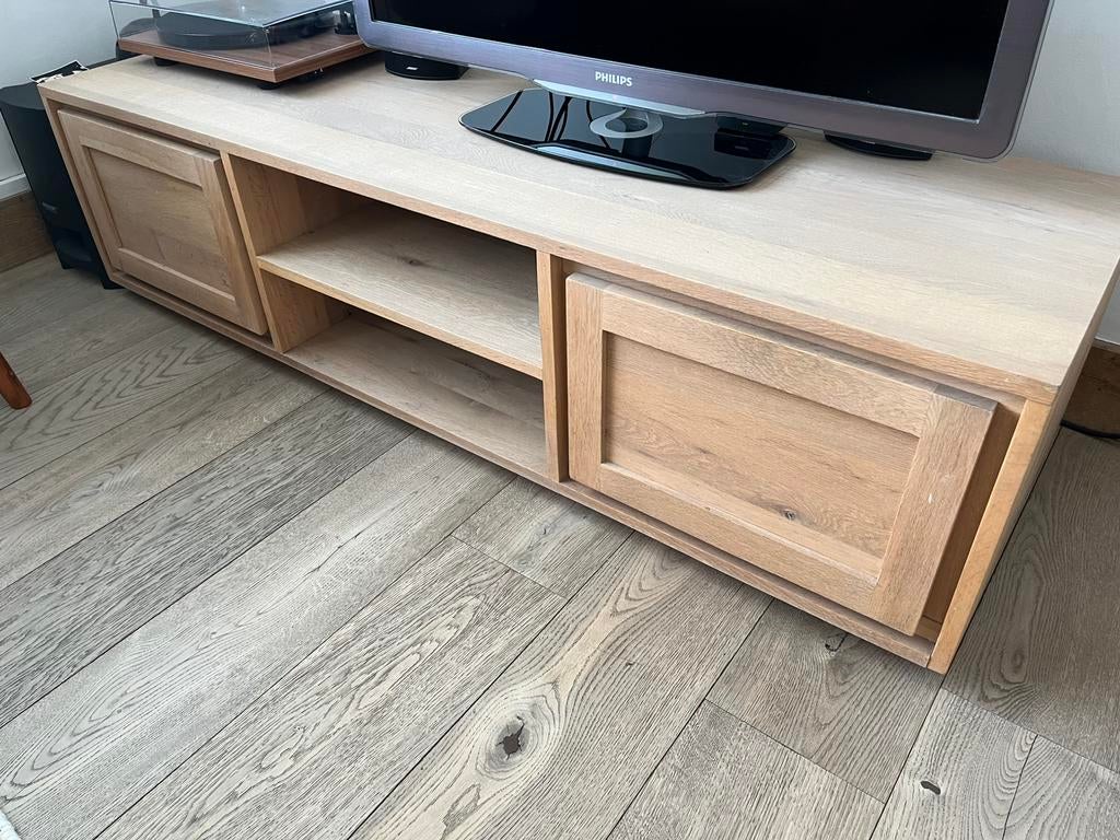 TV - meubel en bijpassende salontafel in eik, Ophalen, Zo goed als nieuw, Eikenhout