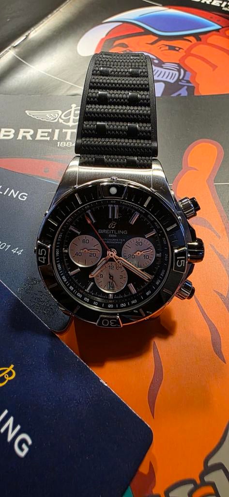 Breitling Super Chronomat 44mm Full set, Handtassen en Accessoires, Horloges | Heren, Breitling, Ophalen