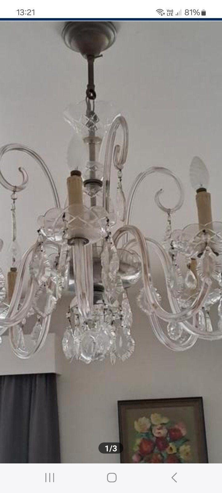 Kristallen lamp/luchter/luster, Huis en Inrichting, Ophalen