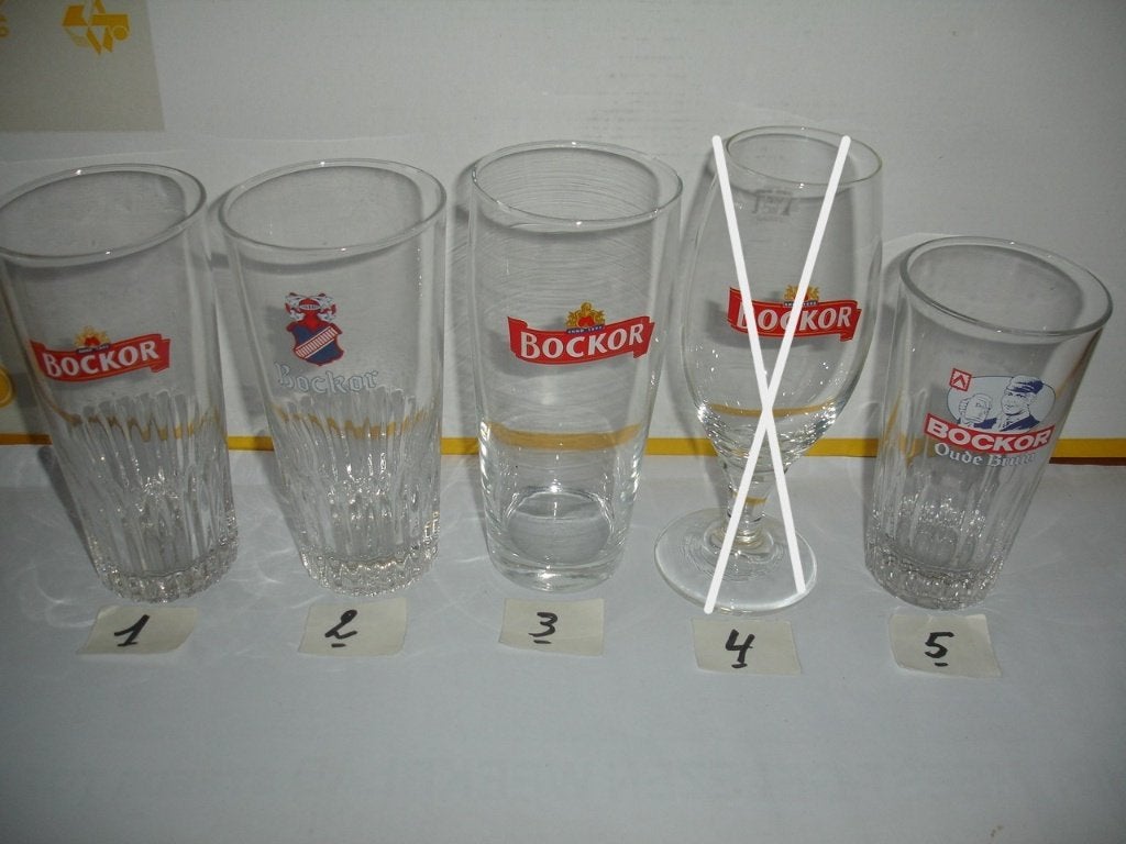 Bierglazen Bockor, brij. Omer Vander Ghinste, € 1,00 stuk, Collections, Enlèvement ou Envoi, Comme neuf, Verre ou Verres, Autres marques
