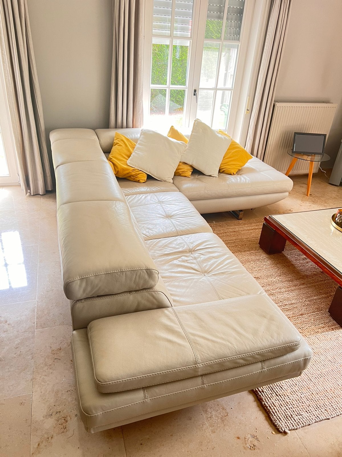 Lederen salon, Maison & Meubles, Canapés | Sofas & Chaises Longues, 100 à 125 cm, Enlèvement, Utilisé, Cuir