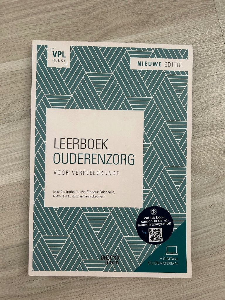 Leerboek ouderenzorg voor verpleegkunde, Acco, Ophalen of Verzenden, Zo goed als nieuw, Hogeschool