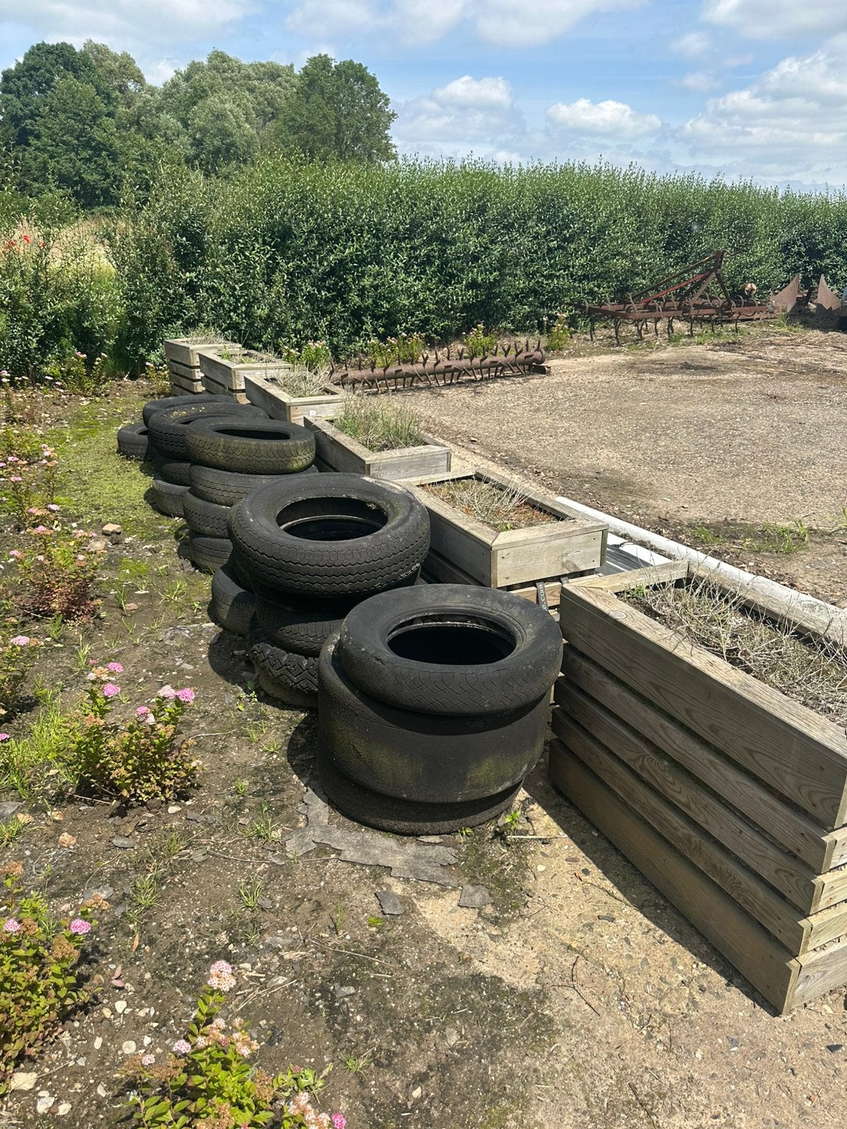 Houten bloembakken, Tuin en Terras, Bloempotten, Ophalen, Overige materialen, Gebruikt, 40 cm of meer