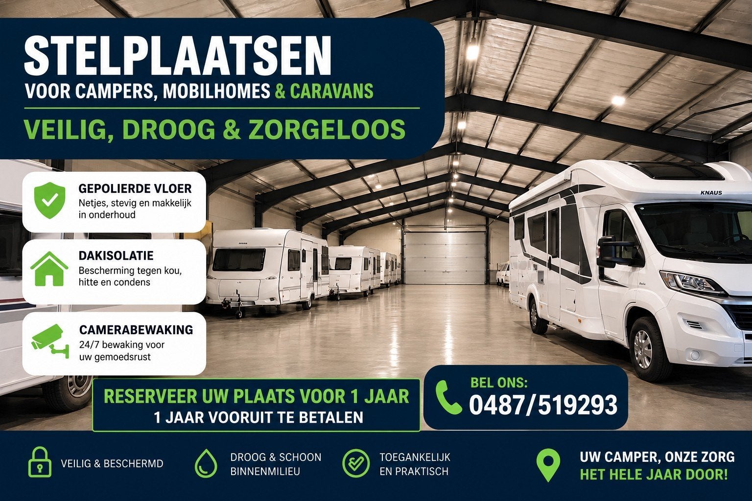 Stelplaats voor mobilehome, camper, caravan, Caravanes & Camping, Location