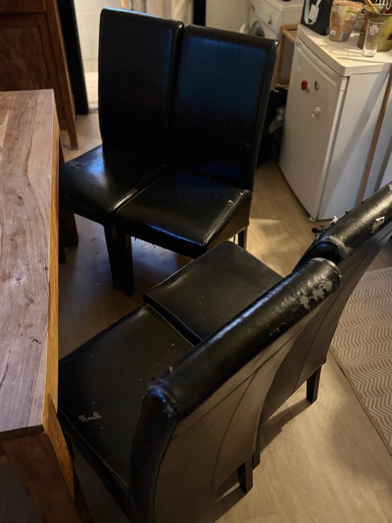 Stoelen, Huis en Inrichting, Ophalen, Gebruikt, Zwart, Vier