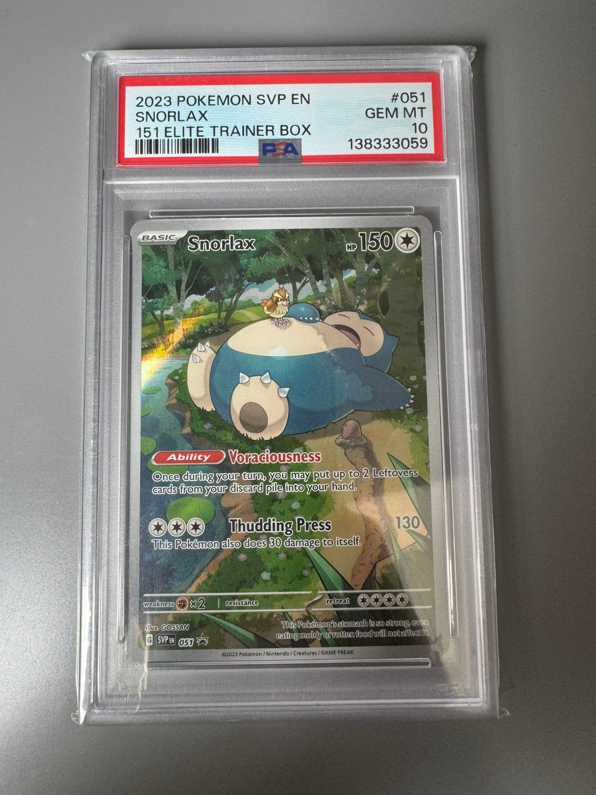 Snorlax SVP 053 151 PSA 10, Enlèvement ou Envoi, Comme neuf