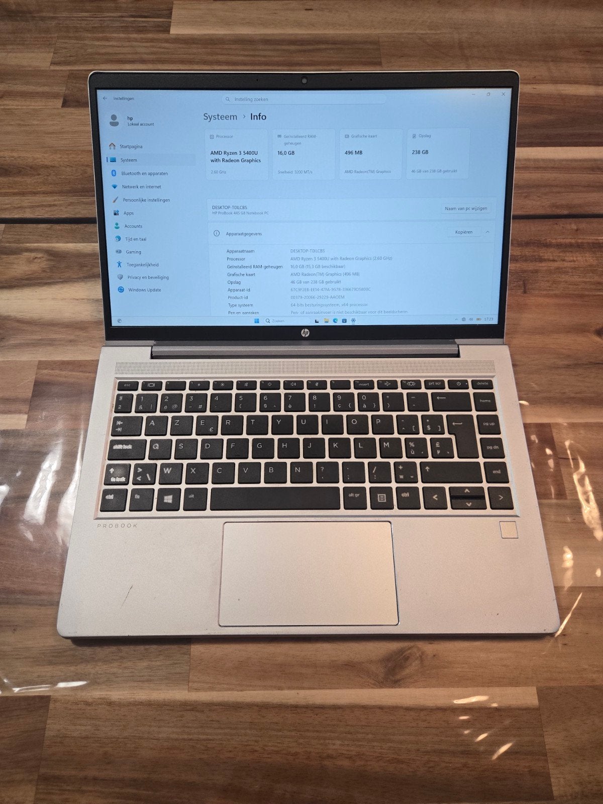 HP ProBook 445 G8 Ryzen 3 met 16 GB RAM, 256 GB, HP ProBook, 14 pouces, Enlèvement