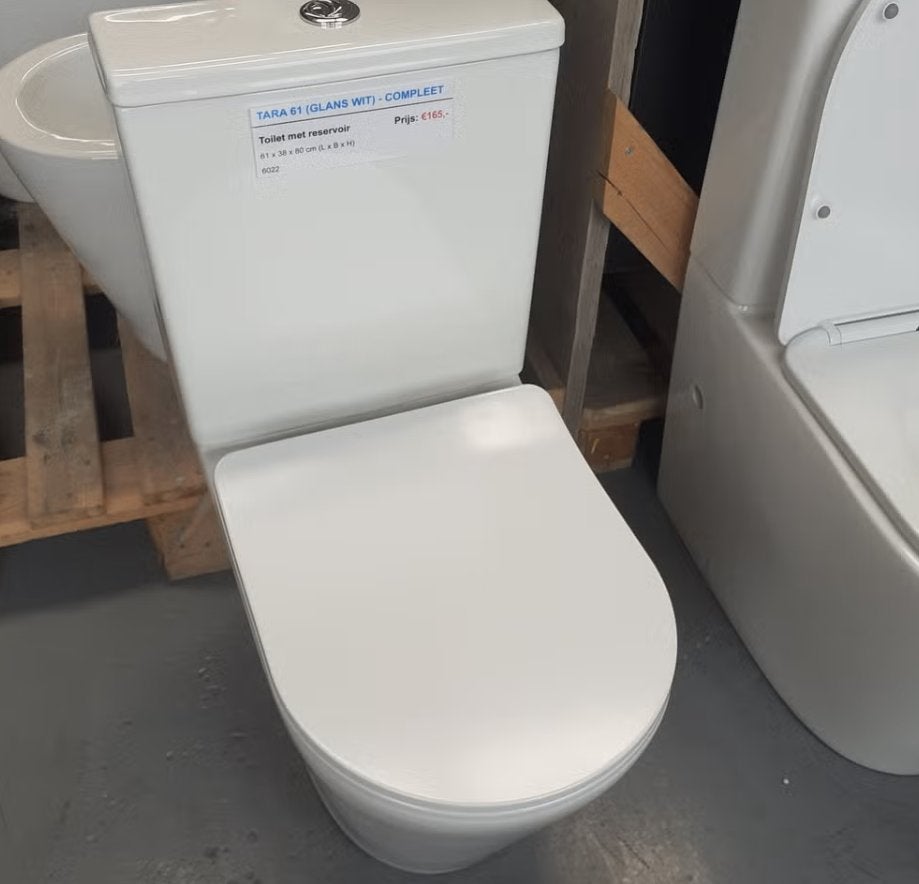 AANBIEDING! Staand toiletset, glans wit, WC-pot, Tara 61, Huis en Inrichting, Ophalen of Verzenden, Nieuw, Wit