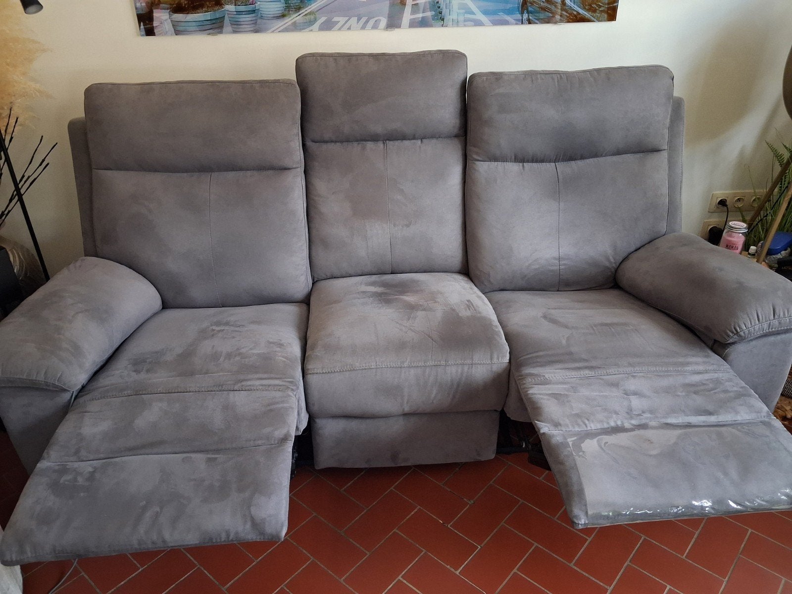 Divan 3 places, Maison & Meubles, Trois personnes, Banc droit, Comme neuf, Enlèvement