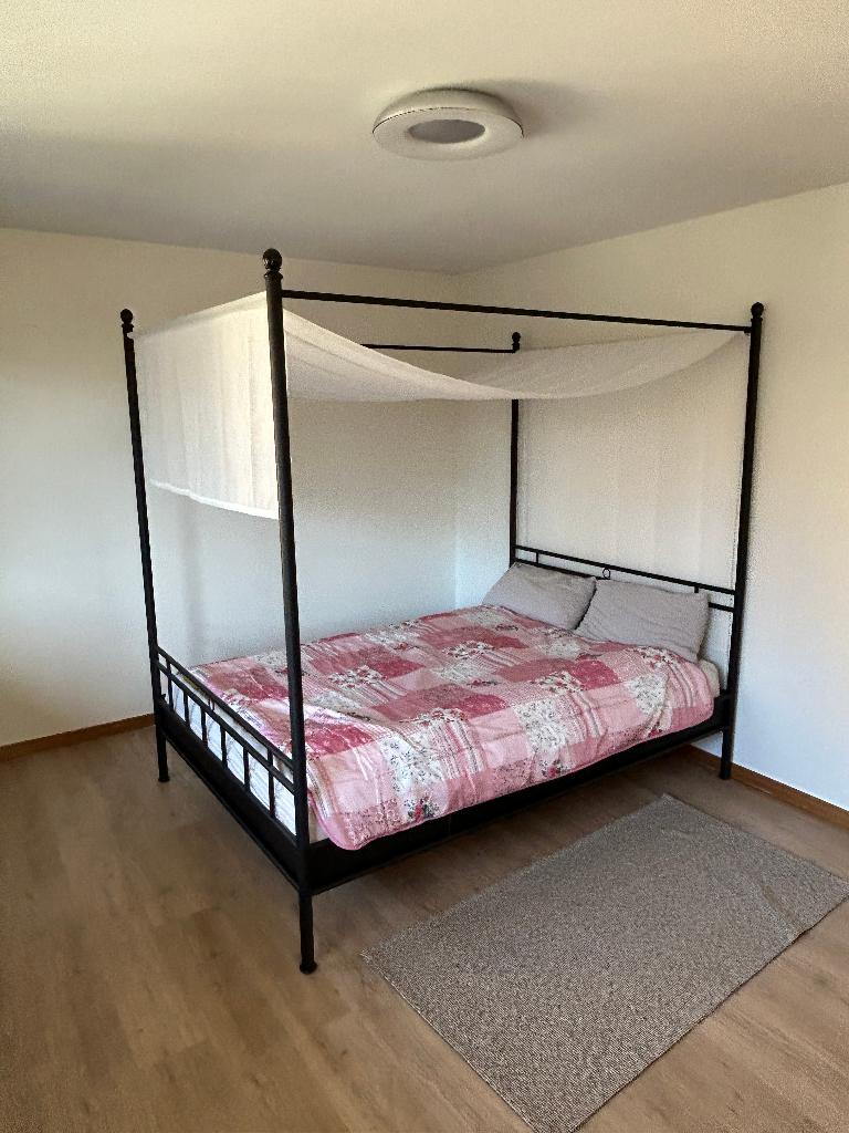 hemelbed tweepersoons, Huis en Inrichting, Slaapkamer | Bedden, Ophalen, Gebruikt, Zwart, Tweepersoons
