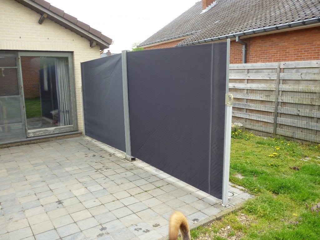 Wndsherm dubbel 2x3m. h 1.80., Caravanes & Camping, Enlèvement, Comme neuf