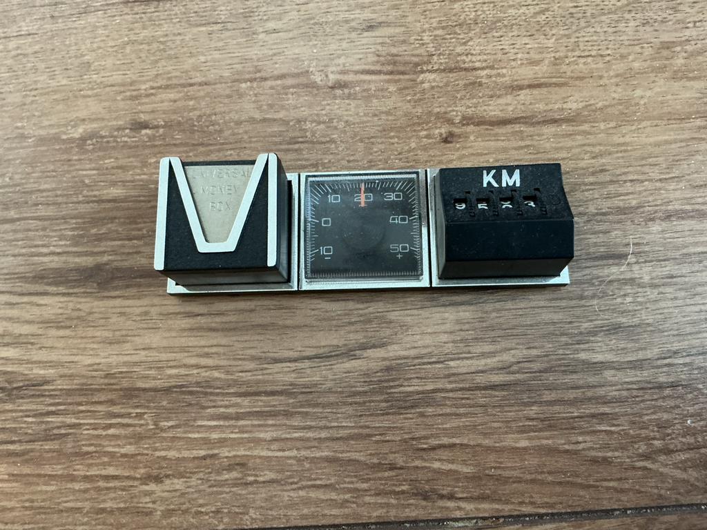 Vintage Trip-meter, thermometer en munthouder, Ophalen of Verzenden