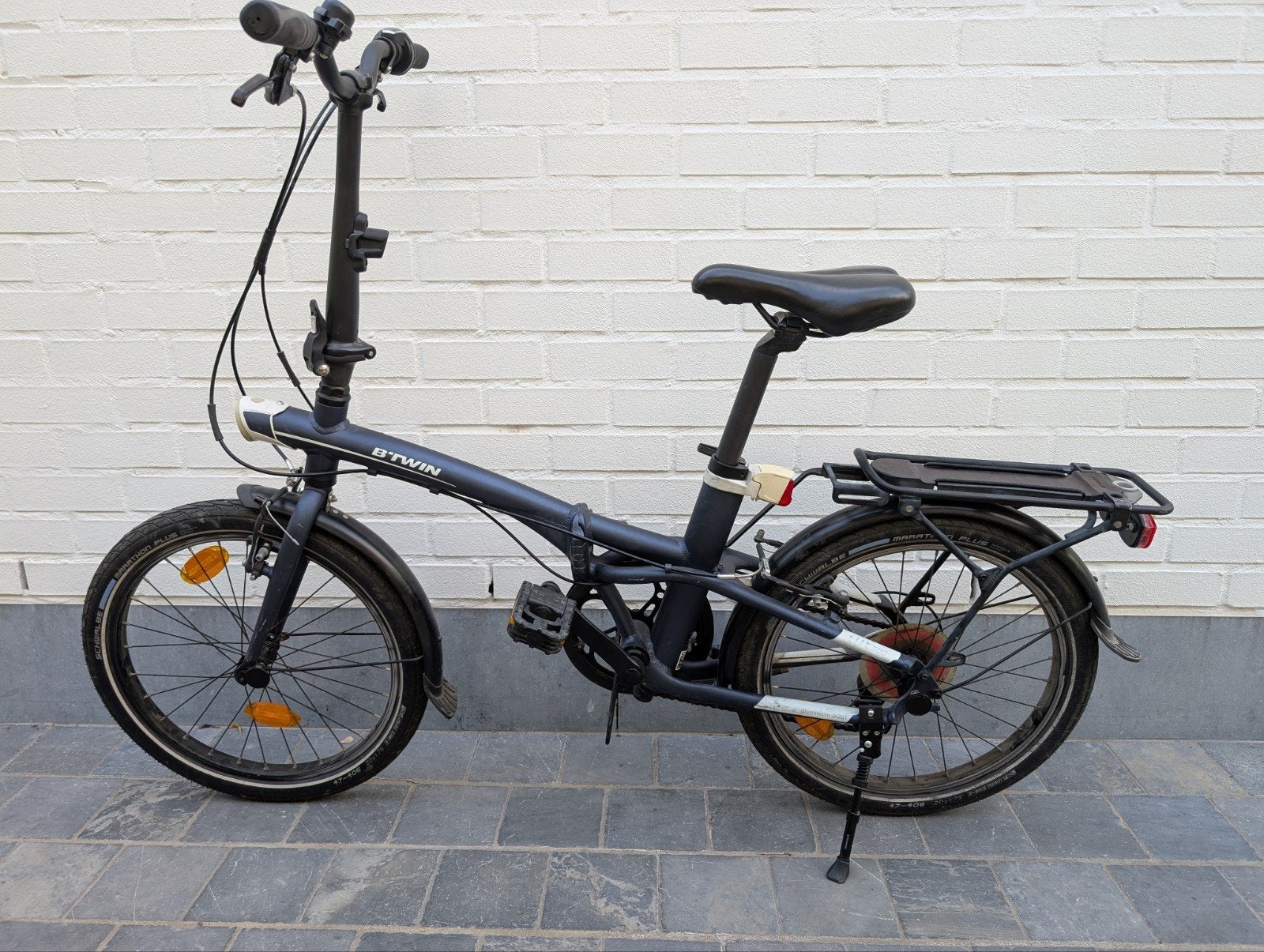 B’Twin Tilt 500 plooifiets – rijklaar – verbeterde banden, Gebruikt, Velgrem, Versnellingen, Totaal opvouwbaar