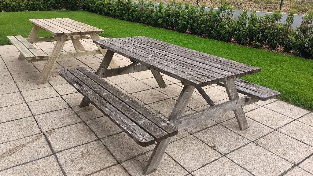 Picknicktafel *** in overtal na vernieuwing *** ️, Ophalen, Gebruikt, Inklapbaar, Rechthoekig