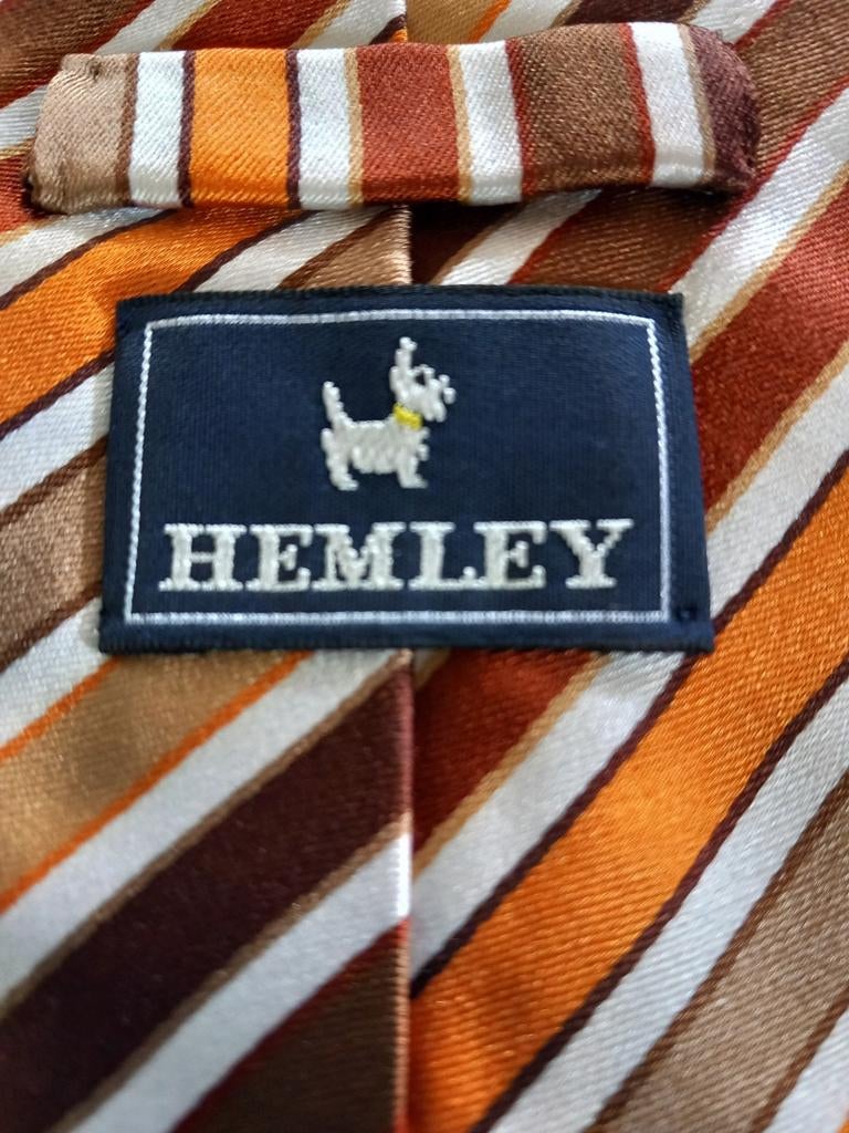 Cravate - 👔 - hemley - 100 % soie - neuve -> 5€, Enlèvement ou Envoi, Neuf, Hemley, À motif
