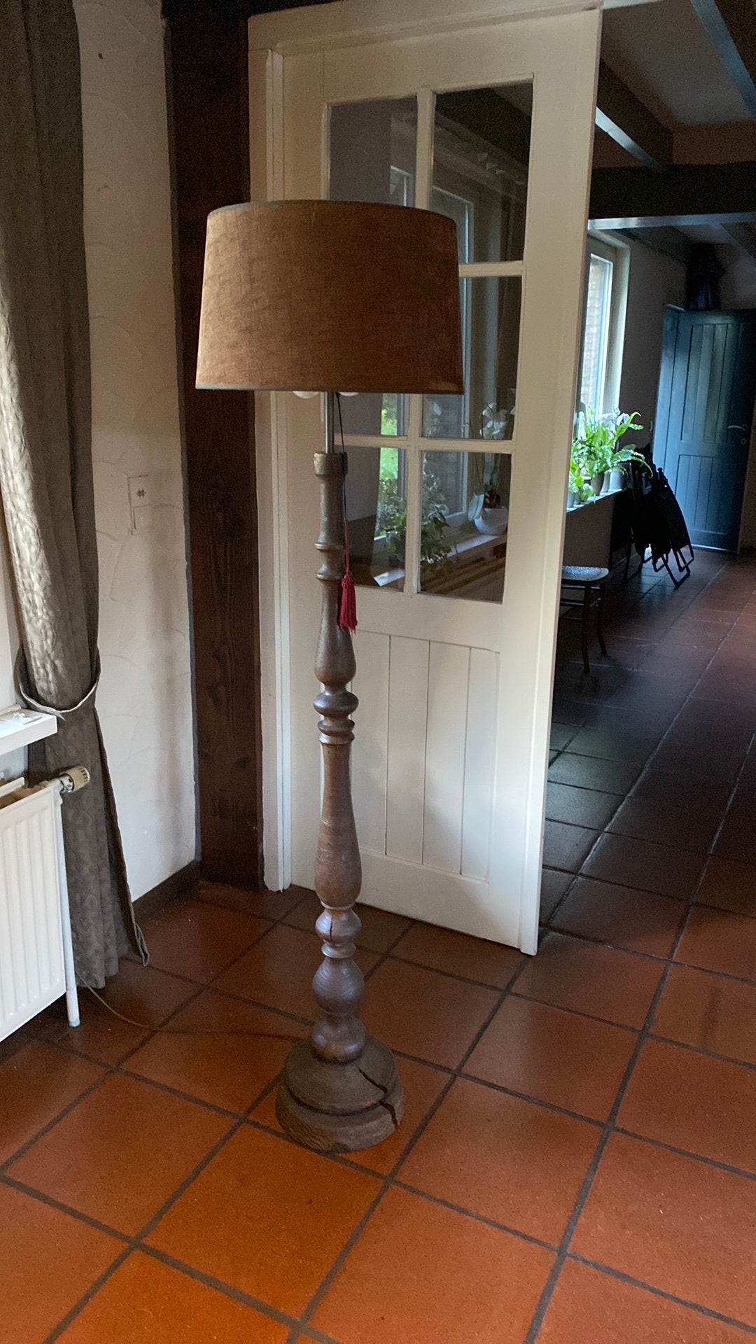 Houten vloerlamp, Huis en Inrichting, Ophalen, Zo goed als nieuw, Hout