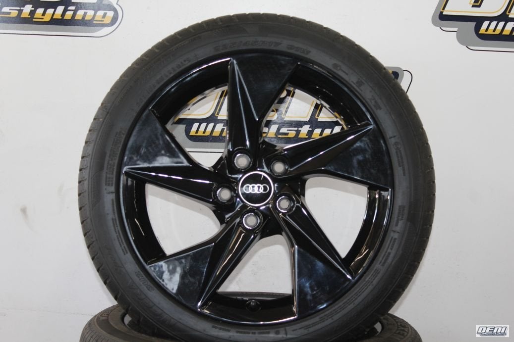 17" Audi A3 Velgenset Gloss Black + Nexen Banden, Gebruikt, -, -, Banden en Velgen