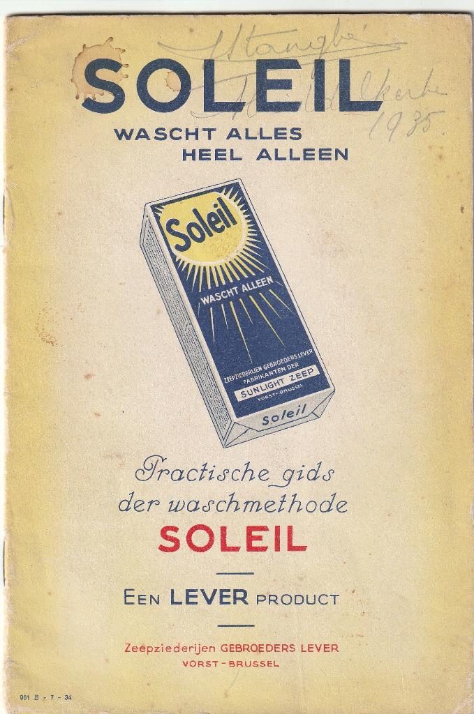 oude gids van SOLEIL waspoeder, Verzamelen, Ophalen of Verzenden, Gebruikt, Overige typen